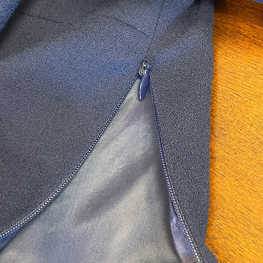 Vintage Talbots Petite 4P Wool Wide Mock Neck Navy Suit 21” Skirt Like New 🇺🇸 - Picture 10 of 16